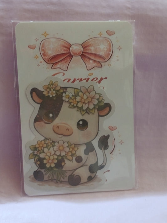 cute cow with flowers sticker