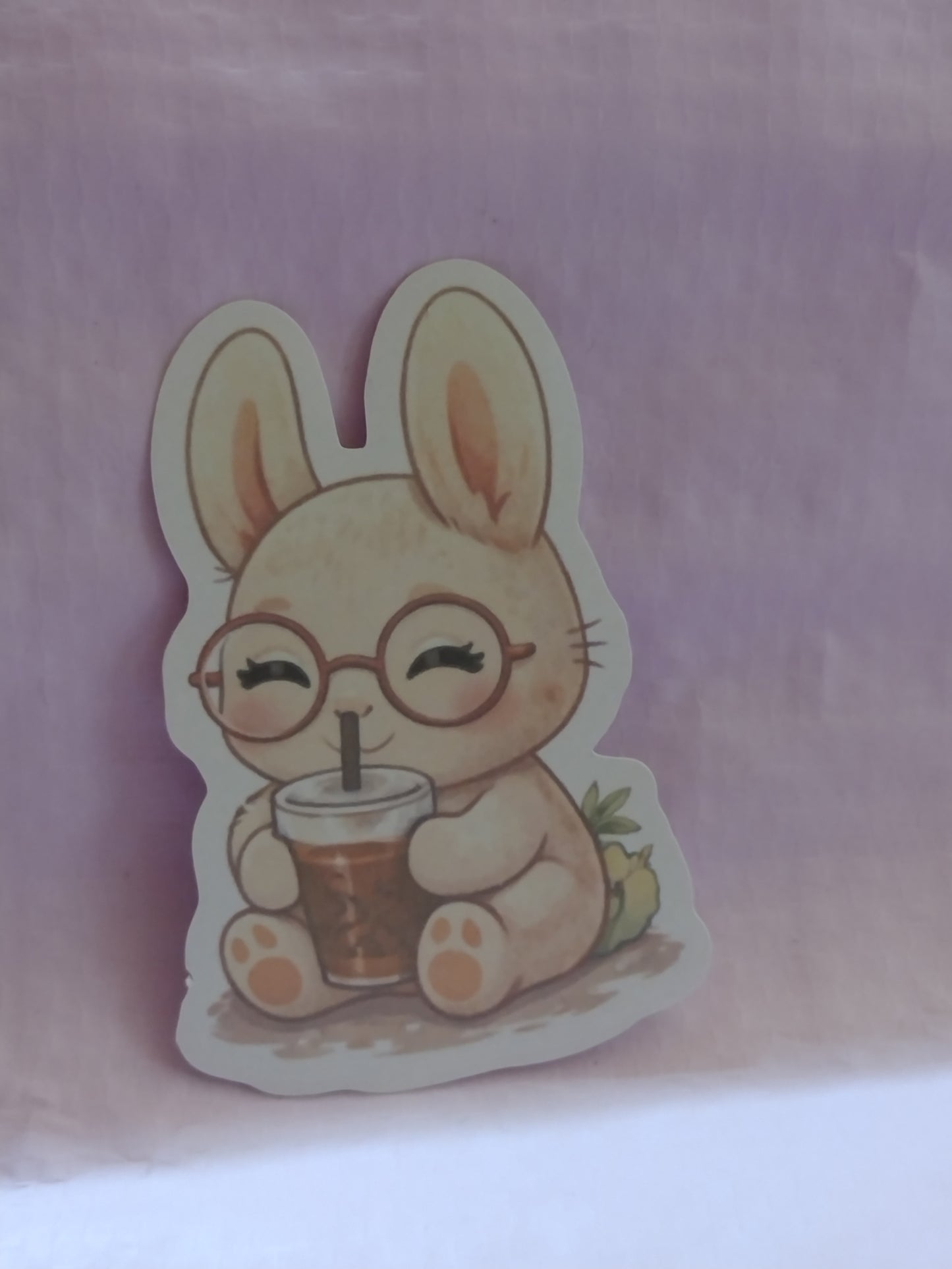 rabbit with beverage sticker