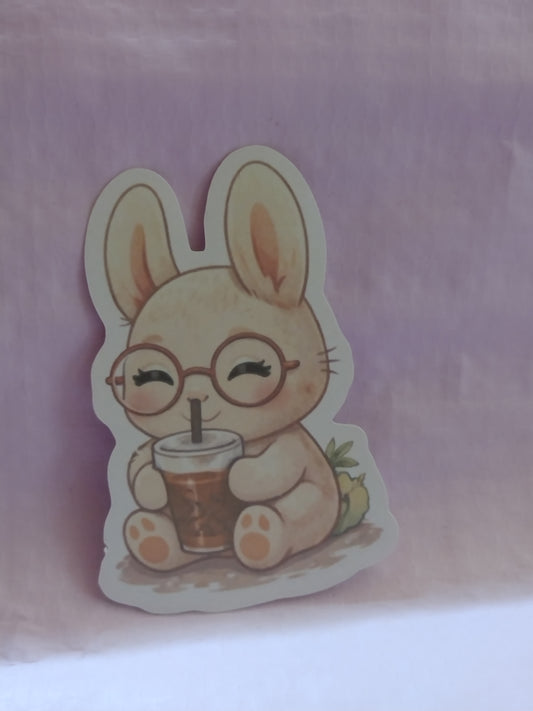 rabbit with beverage sticker