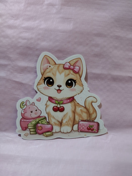 Cute kitten sticker 3x3 inch