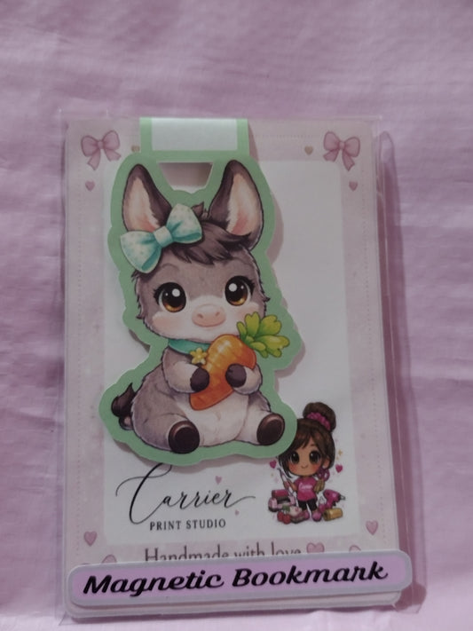 DONKEY WITH CARROT MAGNETIC BOOKMARK FROM FARM COLLECTION 2X3