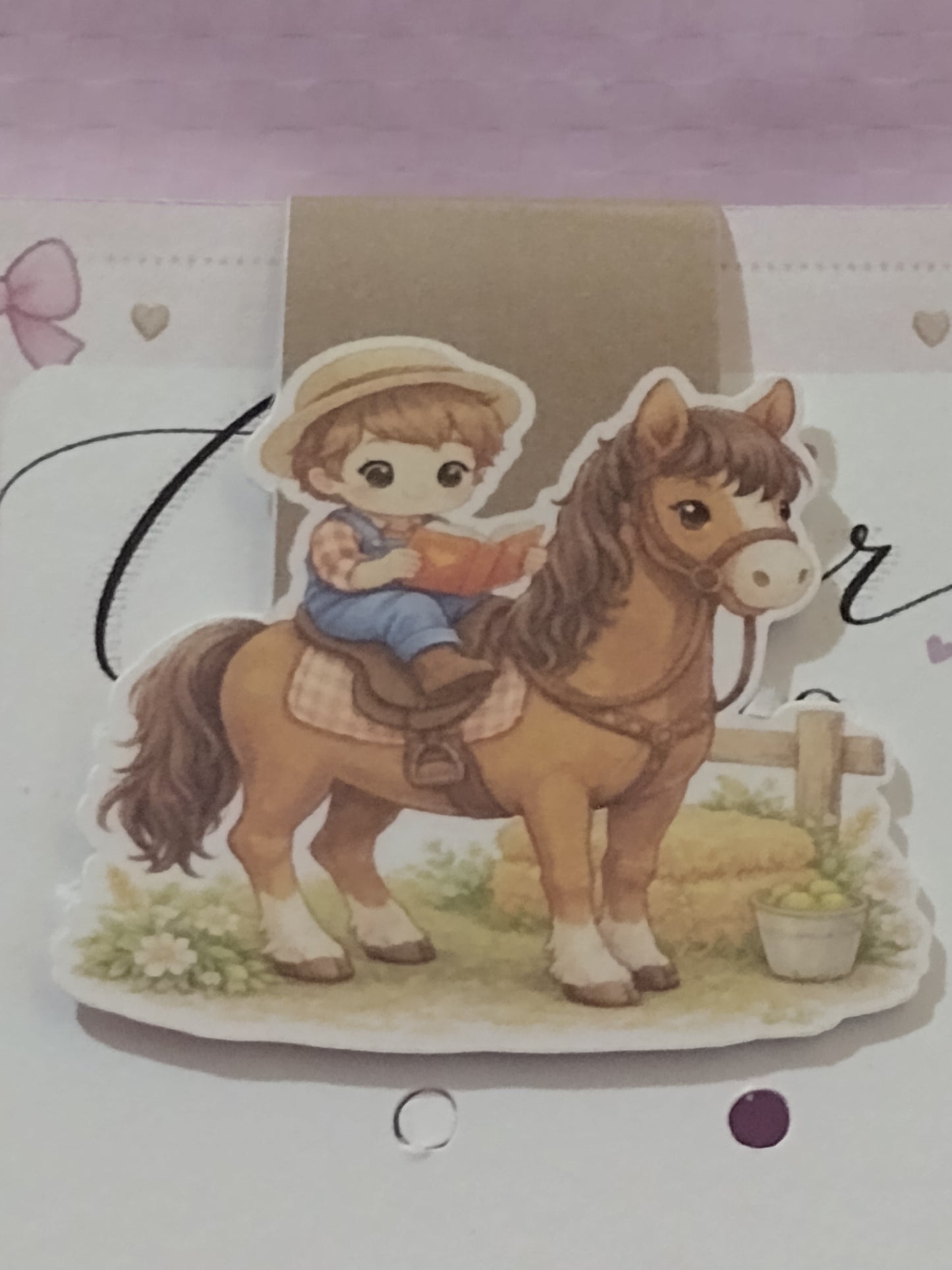 Boy riding horse magnetic Bookmark