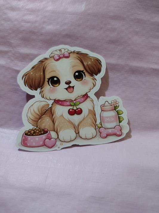 Cute puppy sticker 3x3 inch