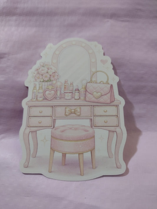 Glam Vanity Sticker 3.75 inches tall 2.50 inches wide