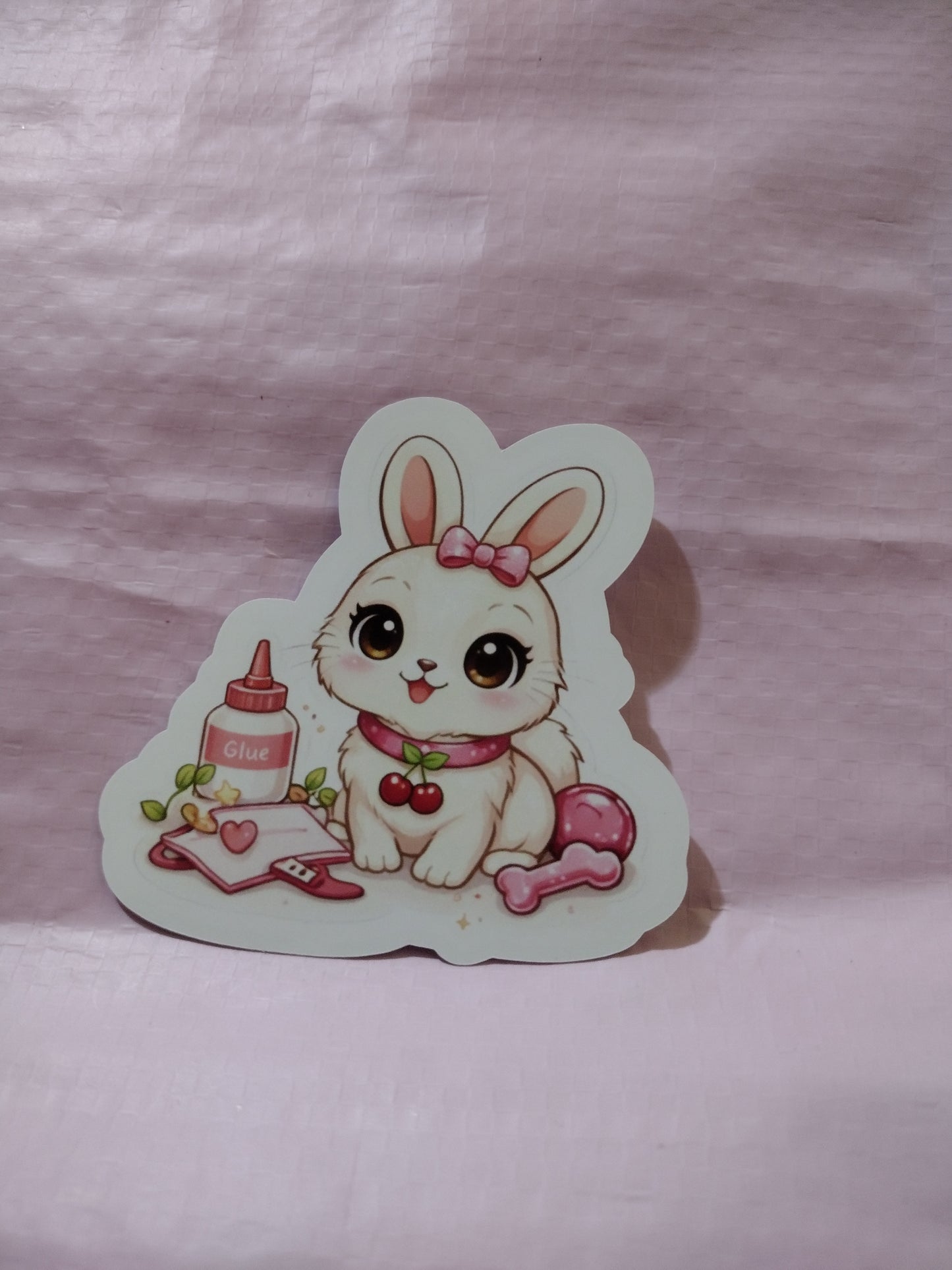 3x3 inch Die cut sticker, cute bunny rabbit